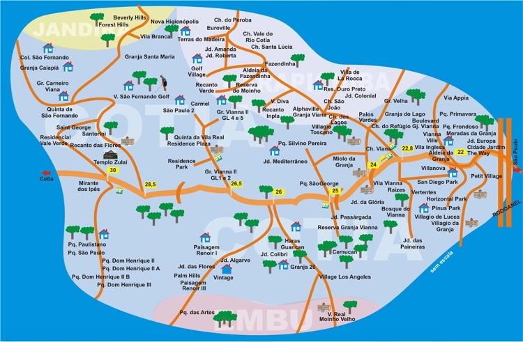 Mapa da Granja Vianna